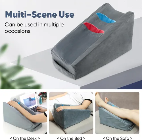Vista 6 de Almohada de Elevación de Brazo Almohadas de Cuña de Brazo para Adultos Almohada de Soporte de Brazo con Bolsillo para Post Cirugía Almohada