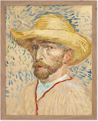 Vista 67 de Poster Master Póster clásico de Van Gogh, impresión impresionista vintage, regalo para artista, pintor, autorretrato, sombrero de paja, dibujo