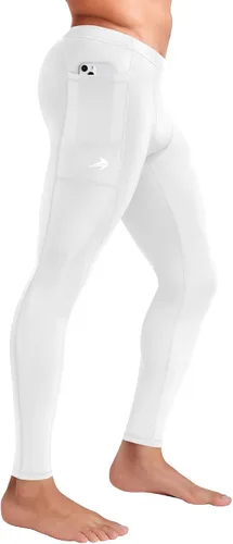 Vista 9 de CompressionZ Pantalones de compresión para hombre, para entrenamiento, deportes Leggings de capa base para correr Negro