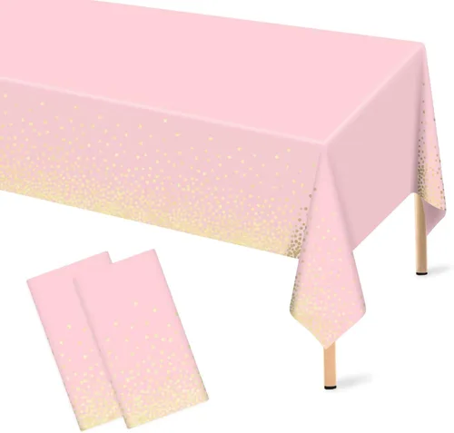 Vista 28 de Mulbozy 2 piezas de mantel de plástico negro para mesa rectangular, 54 × 108 pulgadas, fundas desechables de mesa para fiestas negras