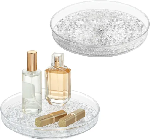 Vista 8 de iDesign The Rain Collection Lazy Susan Organizador Giratorio, 9" x 9" x 1.5", Transparente Transparente, 1.5 pulgadas de altura