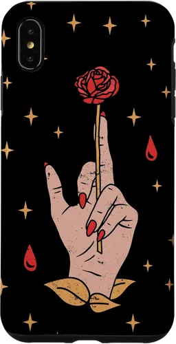 Vista 7 de Funda estética de Tarot con diseño de rosa mágica y estrellas para iPhone 15