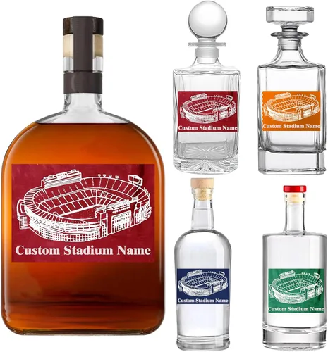 Vista 12 de Juego de decantadores de whisky personalizados para hombres, para el hogar, bar, decantadores de licor personalizados, caja de madera, vasos