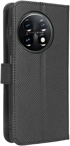 Vista 3 de Funda para OnePlus Ace 2, Funda de piel sintética con tapa para OnePlus 11R 5G / Ace 2 PHK110, color negro