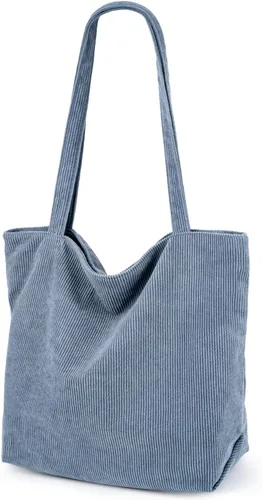 Vista 11 de Bolso de pana Iioscre para mujeres, bolsos hobo con cierre de cremallera, bolsos de hombro casuales de gran capacidad con bolsillos interiores