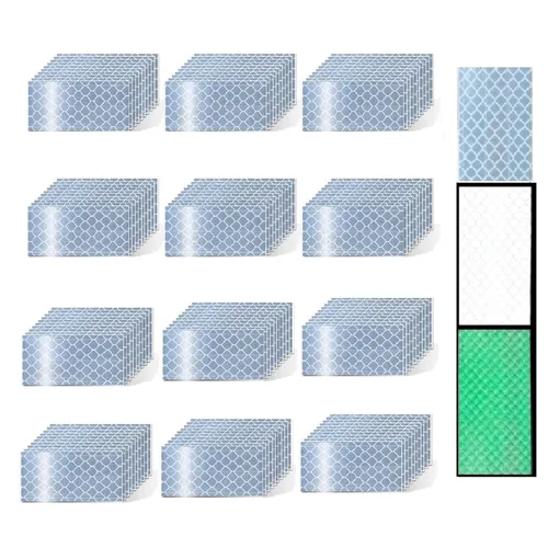 Vista 83 de Pegatinas reflectantes 1 pulgada de diámetro Redondas Reflectoras, Cinta adhesiva impermeable al aire libre de alta visibilidad (80 piezas)