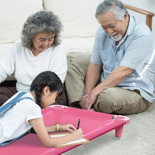 Vista 7 de Acrimet Cuna para niños pequeños, viajes, guardería, 52 x 21 pulgadas, rosa, paquete de 1 Diseño portátil y apilable