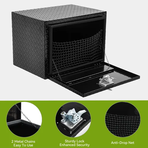 Vista 3 de AUTOSAVER88 Cajas de herramientas de 24 pulgadas, organizador de aluminio resistente con placa de diamante, caja de almacenamiento impermeable