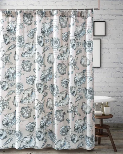 Vista 9 de Greenland Home Fashions Cortina de ducha de tela Sensations, decoración elegante para el baño, lavable a máquina, 72 pulgadas x 72 pulgadas, Atlantis