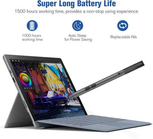 Vista 6 de Lápiz óptico para dispositivos de pantalla táctil ASUS, lápiz digital activo con punta ultrafina, sensibilidad a la presión 1024, rechazo de palma