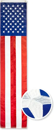 Vista 18 de G128 Bandera de abanico plisada de Estados Unidos, estrella de 1.5 x 1.5 pies, círculo central, decoración patriótica del 4 de julio, estrellas
