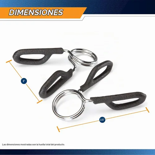Vista 2 de Marcy Olympic - Par de collar de resorte de barra estándar de 2 pulgadas y 1 pulgada - Abrazaderas de peso seguras para levantamiento de pesas