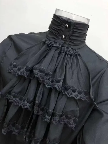 Vista 4 de Apocrypha Camisa de pirata para hombre, diseño de vampiro, renacentista, victoriano, medieval y gótico