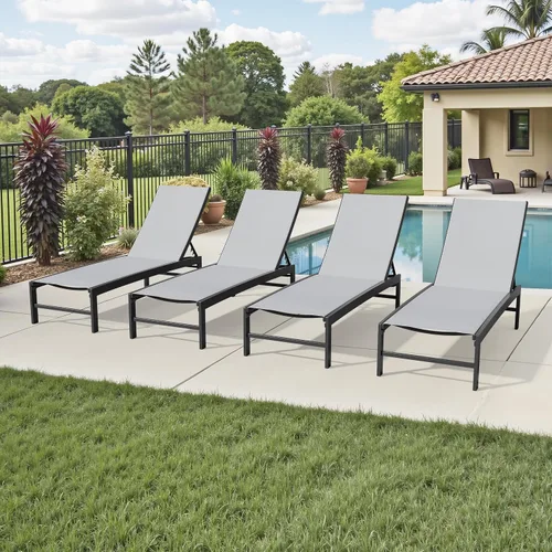 Vista 19 de Chaise Lounge Outdoor Pool Lounge Juego de 2 sillas de bronceado (beige)