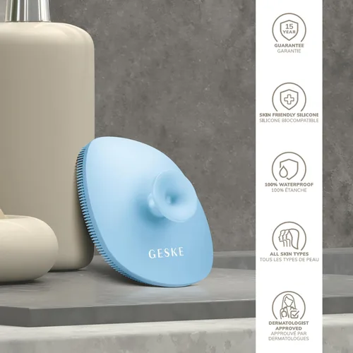 Vista 6 de GESKE SmartAppGuided Cepillo facial profesional 4 en 1 Mango de silicona suave para una limpieza suave Cuidado de la piel de rutina Aguamarina