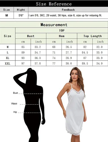 Vista 2 de ft FENTENG Camisón de satén para mujer, camisón de encaje sedoso, sin mangas, camisón cómodo