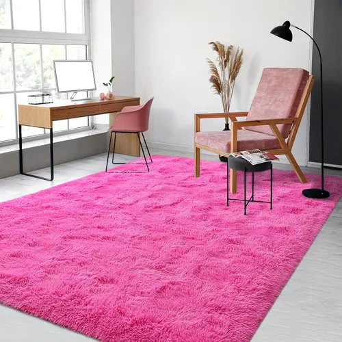 Vista 98 de Softlife Alfombra naranja para dormitorio, alfombra de felpa esponjosa para sala de estar para niñas, alfombra lanuda para niños, alfombra suave