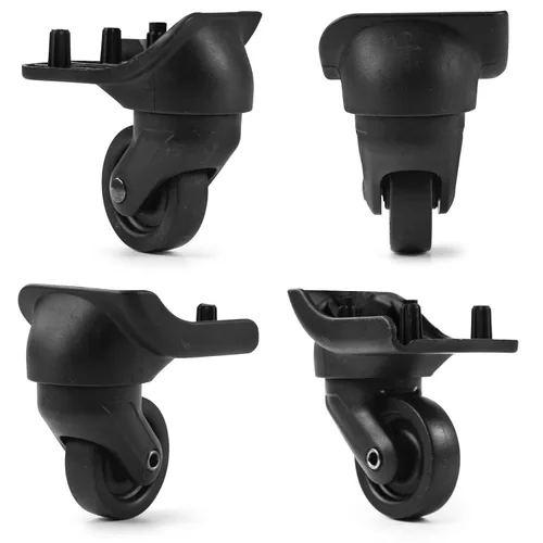 Vista 6 de 2 piezas de repuesto de rueda de equipaje, maleta giratoria negra resistente kit de ruedas silenciosas para reparación de bricolaje, ruedas