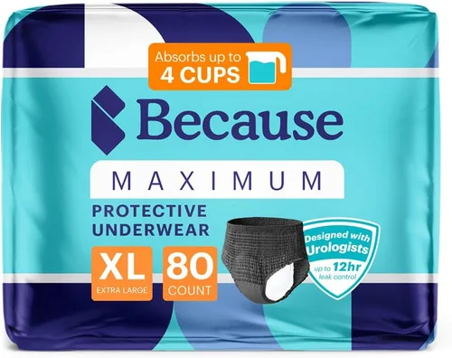 Vista 17 de Because Discreet Maximum Adult Incontinence & posparto ropa interior para mujer, alta absorción, desechable, absorbe hasta 4 tazas, beige