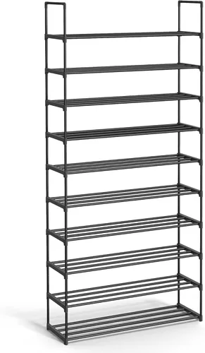 Vista 20 de SONGMICS Zapatero, Organizador de Zapatos de 2 Niveles, Estante de Almacenamiento de Metal, Vertical o Invertido, para 3-6 Pares, Apilable