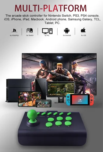 Vista 2 de arVin Arcade Fight Stick Joystick Game Controller for iPhone iOS Android PC Fighting Stick for Nintendo SwitchPS3PS4 Arcade Rocker Gamepad with