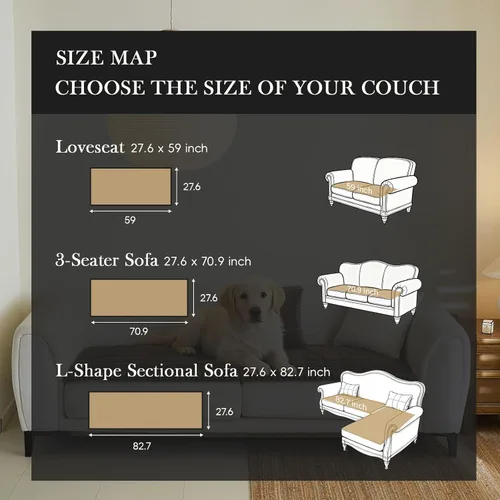 Vista 2 de Fundas de sofá para sofá de 3 cojines, aptas para mascotas, funda de sofá antideslizante lavable