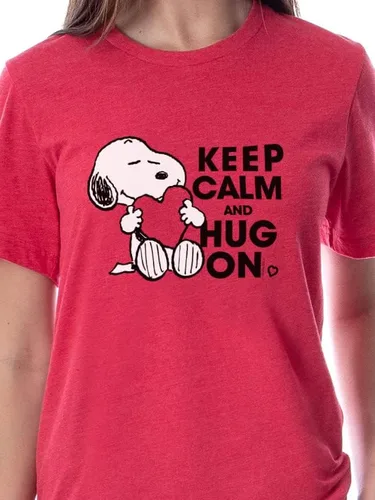 Vista 2 de INTIMO Peanuts Snoopy Keep Calm And Hug On - Conjunto de pijama para mujer, Multi colorido