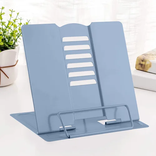 Vista 12 de MSDADA - Soporte de libros de escritorio, soporte de libros de lectura, de metal, ajustable, para libros de cocina, documentos, portátil