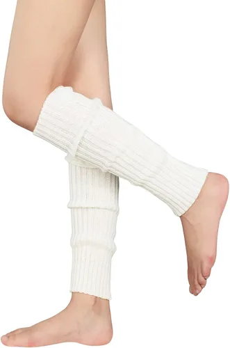 Vista 2 de American Trends Calentadores de piernas para mujeres y niñas, calentadores de piernas acanalados de los años 80 para fiesta de neón, calcetines