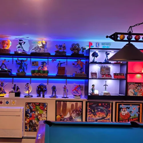 Vista 5 de LABOREDUCER Luces RGB para debajo del gabinete, paquete de 8 unidades controladas por aplicación y sincronización de música, luz de disco RGB