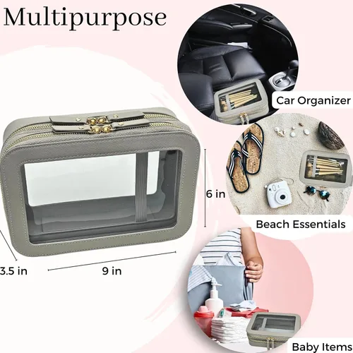 Vista 3 de JAZD Bolsa de cosméticos transparente para mujer