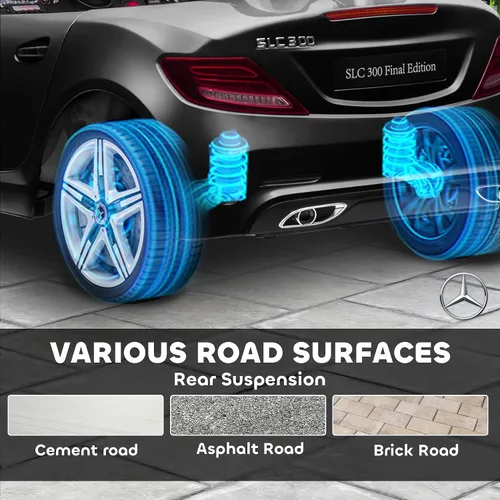 Vista 6 de Aosom Mercedes SLC 300 - Auto de paseo con licencia de 12 V para niños con control remoto, 2 velocidades, automóvil eléctrico para niños a batería