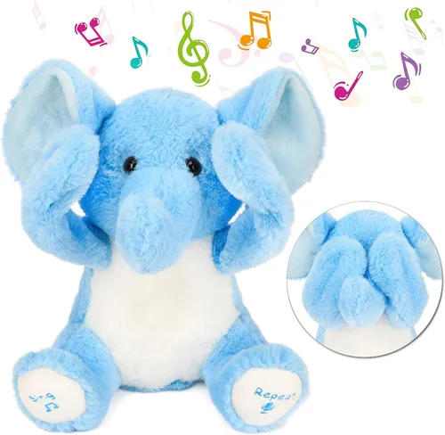 Vista 8 de Hopearl Oso de Peluche Interactivo Peek A Boo Repite lo que Dices Oso de Peluche Musical que Canta y Habla Animal de Peluche Adorable Eléctrico