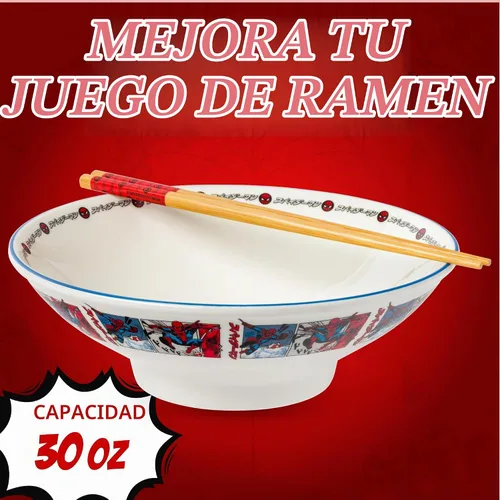 Vista 38 de Silver Buffalo Sanrio Hello Kitty Flowers, cuenco de ramen con palillos Patrón de flores de Hello Kitty