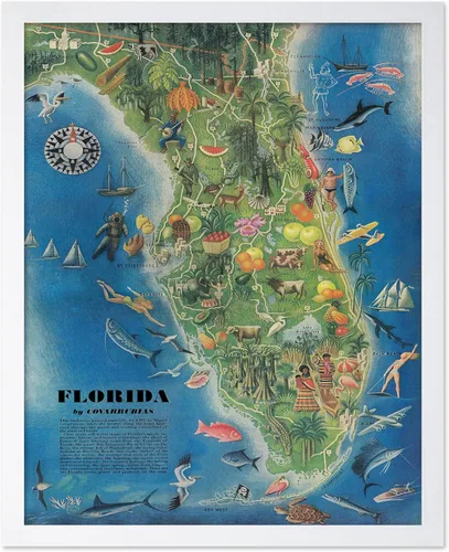 Vista 8 de Poster Master Póster retro de viaje con mapa monumental vintage de Florencia, arte italiano, gran regalo para hombres, mujeres, amantes