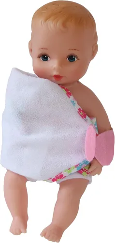 Vista 6 de Muñeca de baño Baby's First de 9 pulgadas Skin-So-Soft para bebé, manta de baño rosa