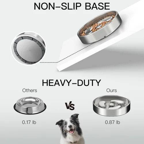 Vista 5 de Cuencos para perros de alimentación lenta, 1 taza para cachorros pequeños 1-Paquete