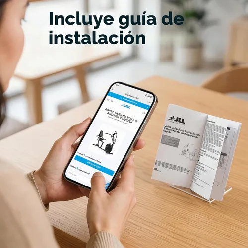 Vista 8 de JLL Smart Cross Trainer Bicicleta estática reclinada con ejercitadores de brazos, máquina estacionaria de resistencia magnética de 8 niveles, LCD