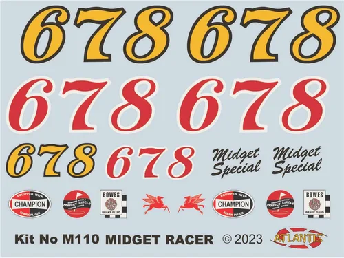 Vista 2 de Atlantis M110 1/20 Escala Midget Racer Kit de modelo de plástico - Requiere montaje