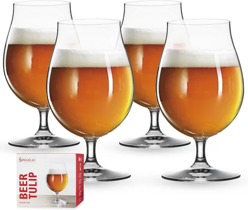 Vista 9 de Spiegelau Vaso de cerveza clásico de tulipán, vasos de cristal de fabricación europea, perfectos para cervezas belgas, cervezas IPA, cócteles