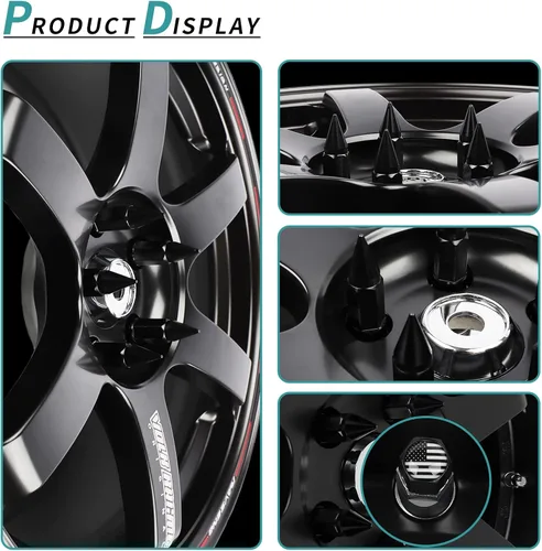 Vista 4 de 20 tuercas antirrobo M12x1.5, repuesto para fusión 2006-2019, enfoque 2012-2019, rueda de escape 2001-2019 (negro) Repuesto para 2006-2019 Fusion