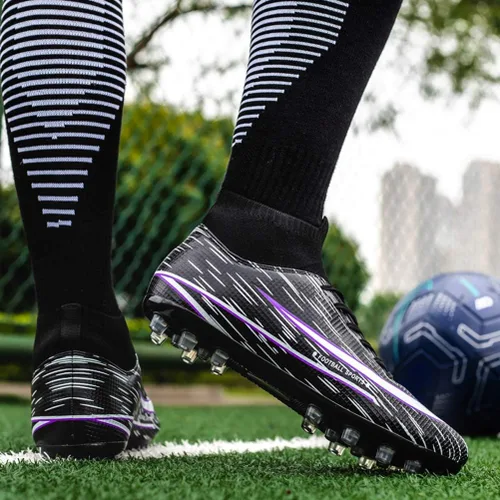 Vista 7 de WILTENA Zapatos de fútbol de moda para mujer, botas de fútbol para hombre, zapatos deportivos de entrenamiento para niñas y niños