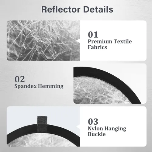 Vista 5 de MDRTIRIM Reflectores de luz 2 en 1, plegable, equipo fotográfico portátil, tablero de relleno de fotografía de 12 pulgadas (11.8 in) para interiores
