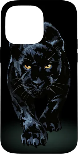 Vista 21 de iPhone 16 Black Panther Walking Toward Shadow - Estuche de regalo para amantes de los gatos salvajes