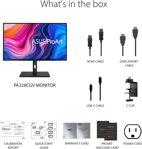 Vista 5 de ASUS ProArt Monitor de 32 pulgadas 1440P (PA328CGV) - IPS, 165Hz, 95% DCI-P3, 100% sRGB/Rec.709, ΔE < 2, Calman verificado, entrega de energía