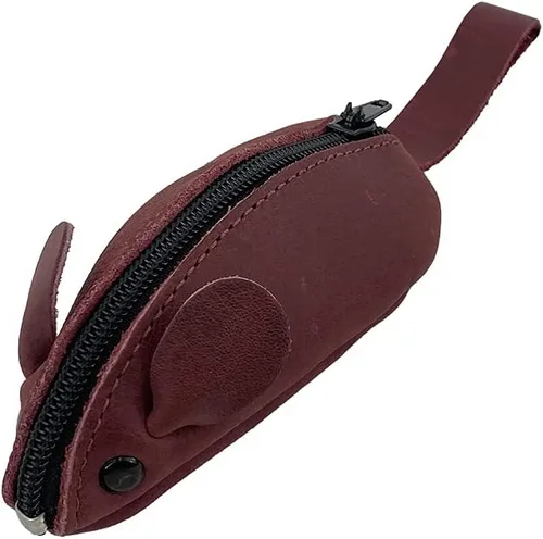 Vista 11 de Hide & Drink, Bolsa de monedas en forma de ratón, bolsa de cambio, estuche de bolsillo para monedas, accesorio de viaje, cuero de grano completo