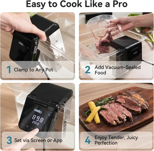Vista 6 de Vesta Precision Sous Vide Cooker, capacidad de 30 L, control de aplicación