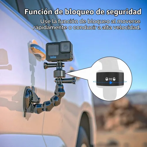 Vista 4 de Accesorios magnéticos para GoPro, base de liberación rápida para bicicleta, selfie stick, monopie, soporte de trípode, compatible con GoPro Hero