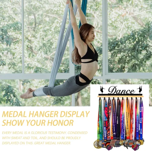 Vista 5 de Goutoports Soporte para medallas de danza, exhibición de medallas de baile y gimnasia, para competición atlética, montaje en pared, más de 60