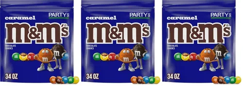 Vista 10 de M&M'S - Caramelos navideños de chocolate con leche y caramelo - Bolsa de caramelos a granel resellable tamaño fiesta, 34 onzas